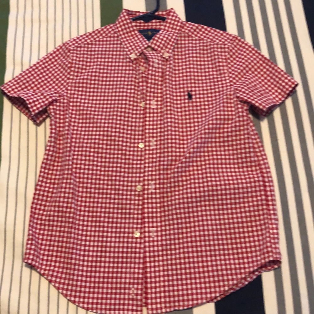 Short sleeve polo button up